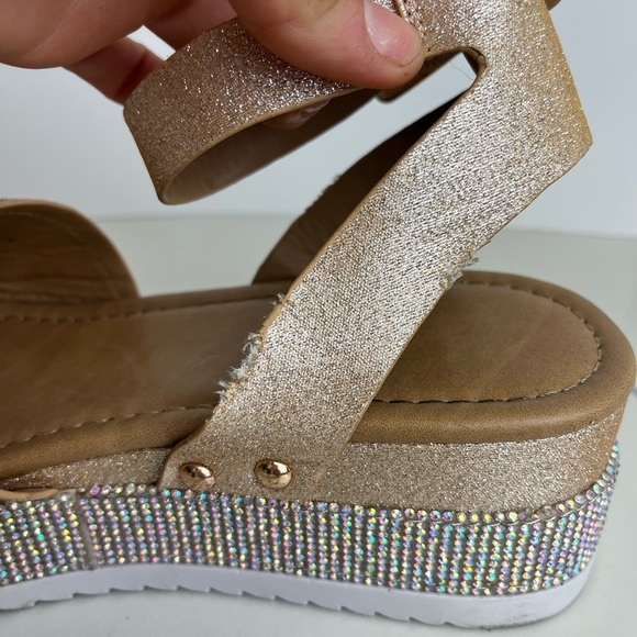 All Over Rhinestone Platform Sandals - Picture 8 of 16
